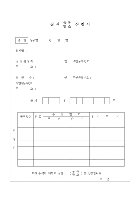 질권말소등록신청서